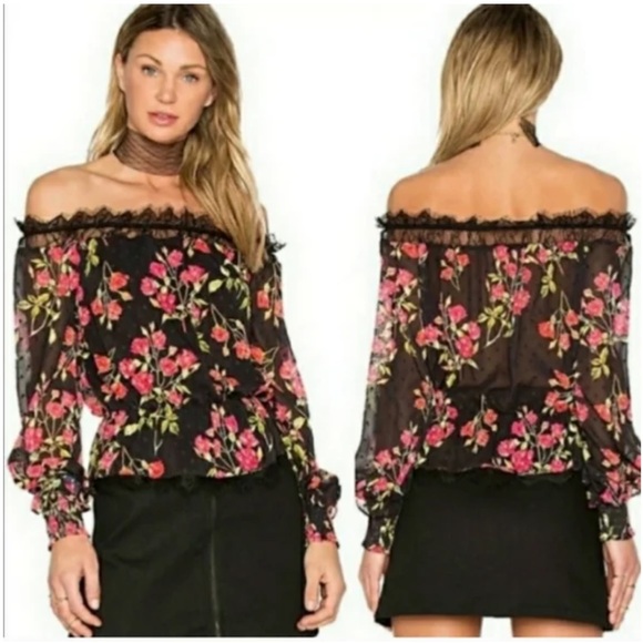NBD Tops - New NBD Swiss Dot Off the Shoulder Blouse top
